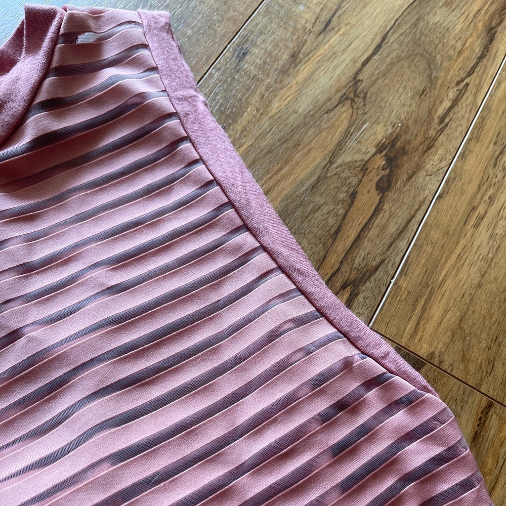 Poly & Esther Pink and Sheer Striped Bodysuit